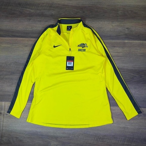 Nike Tops - Nike Dri-FIT NDSU Soccer Quarter Zip Womens L Neon Yellow Brand New With Tags